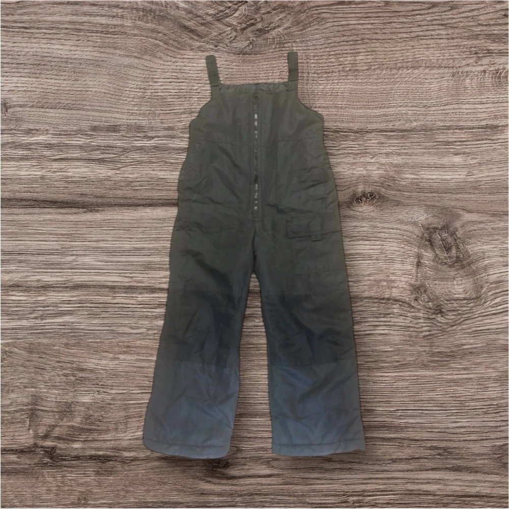 LONDON FOG KIDS BIB SNOW PANTS FRONT ZIPPER ADJUST STRAP SNOW SKIRT SZ L/7